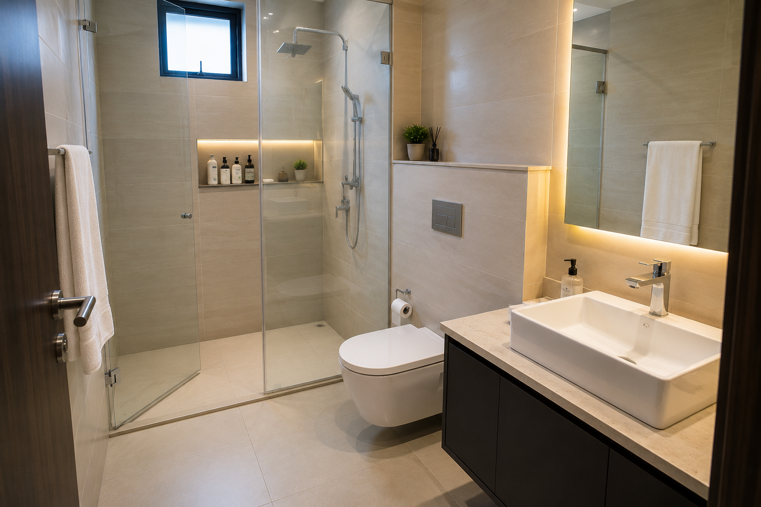 Bathroom after professional cleaning