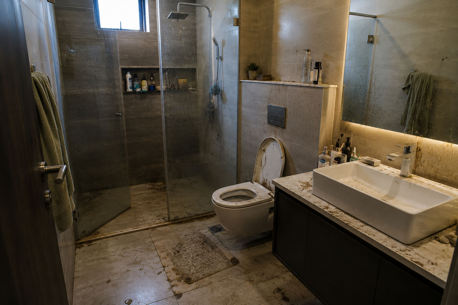 Bathroom before professional cleaning